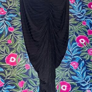 Elegant Black Ruched Skirt
